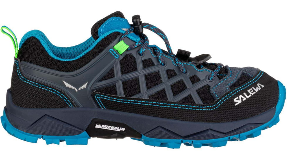 Salewa Wildfire Climbing Shoes - Kids, Ombre Blue/Fluo Green, 13.5, 00-0000064007-3847-13.5
