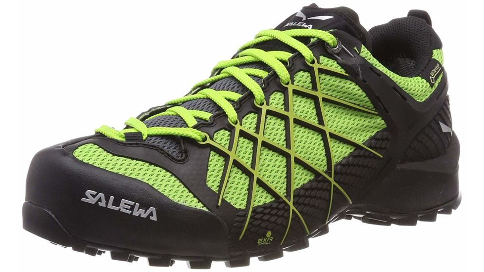 Salewa Wildfire GTX Mountaineering Shoes - Mens, Black Out/Fluo Yellow, 11, 00-0000063487-978-11