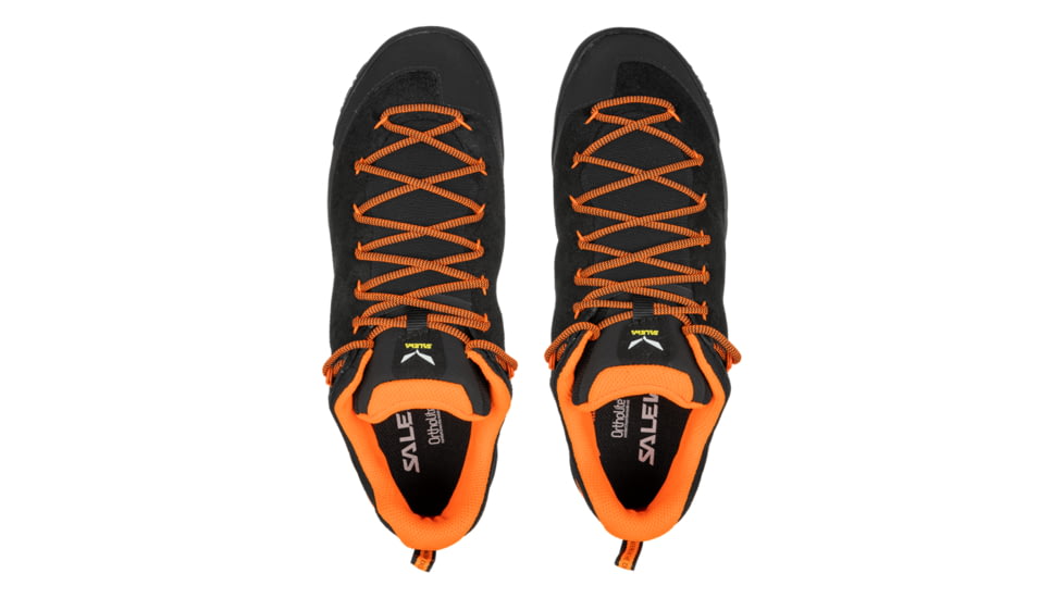 Salewa Wildfire Leather Approach Shoes - Mens, Black/Fluo Orange, 14, 00-0000061395-0938-14