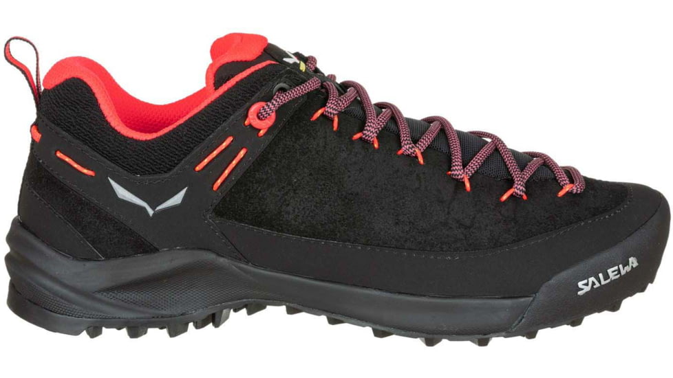 Salewa Wildfire Leather Approach Shoes - Womens, Black/Fluo Coral, 9, 00-0000061396-936-9