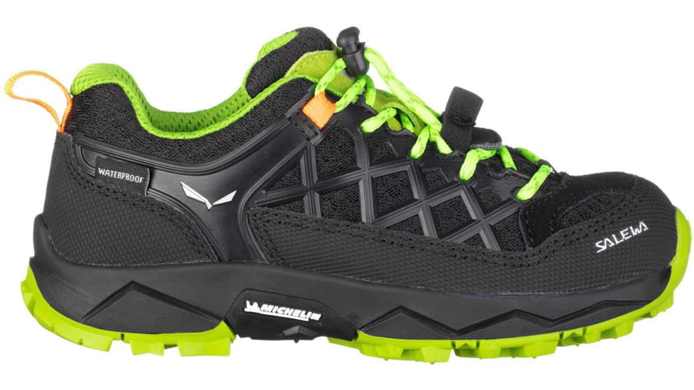 Salewa Wildfire WP Hiking Shoes - Kids, Black Out/Cactus, 4.5, 00-0000064009-986-4.5