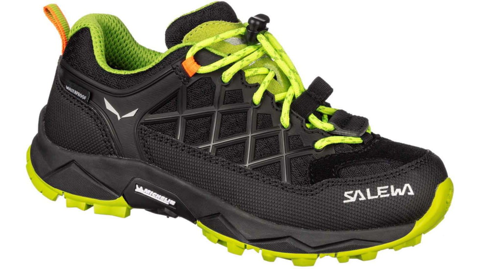 Salewa Wildfire WP Hiking Shoes - Kids, Black Out/Cactus, 4.5, 00-0000064009-986-4.5