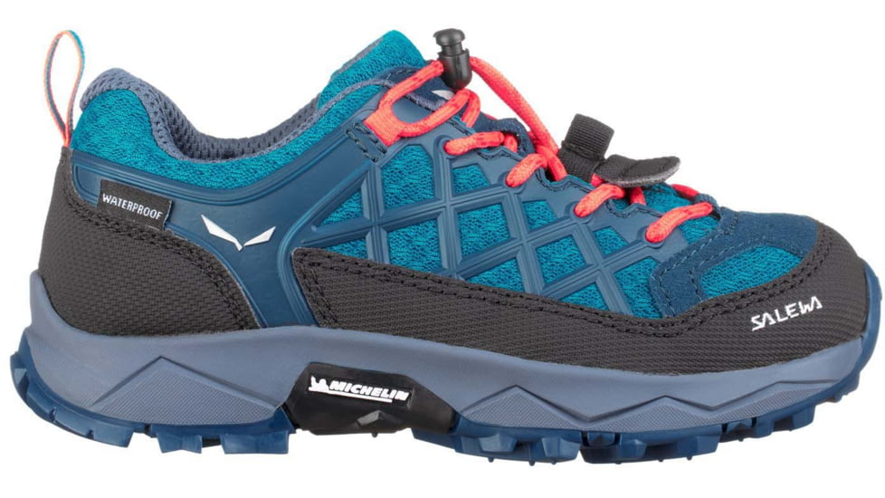 Salewa Wildfire WP Hiking Shoes - Kids, Caneel Bay/Fluo Coral, 12.5, 00-0000064009-8641-12.5