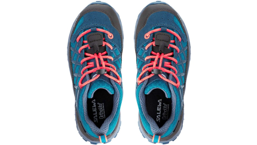 Salewa Wildfire WP Hiking Shoes - Kids, Caneel Bay/Fluo Coral, 12.5, 00-0000064009-8641-12.5