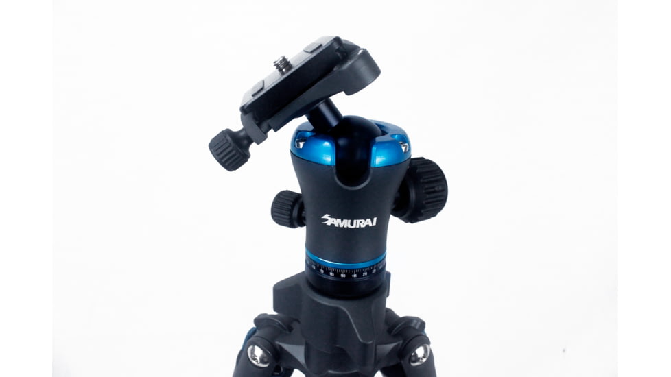 SAMURAI Outdoor-X Carbon 4-Section Carbon Fiber Compact w/Ball Head Travel Tripod, Black, OUTDOORX