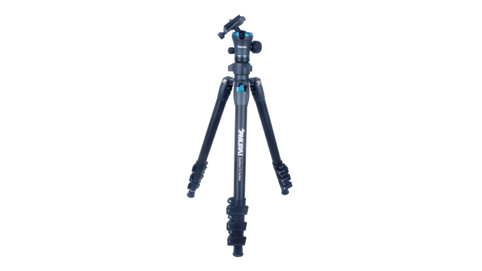 SAMURAI Outdoor-X Carbon 4-Section Carbon Fiber Compact w/Ball Head Travel Tripod, Black, OUTDOORX