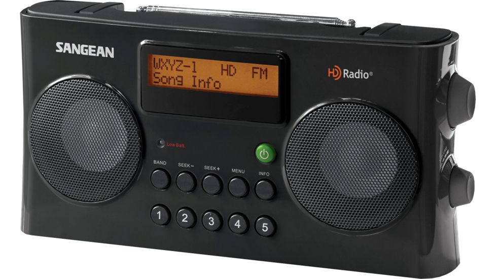 Sangean AM/FM HD Portable Radio, Black, Med HDR-16