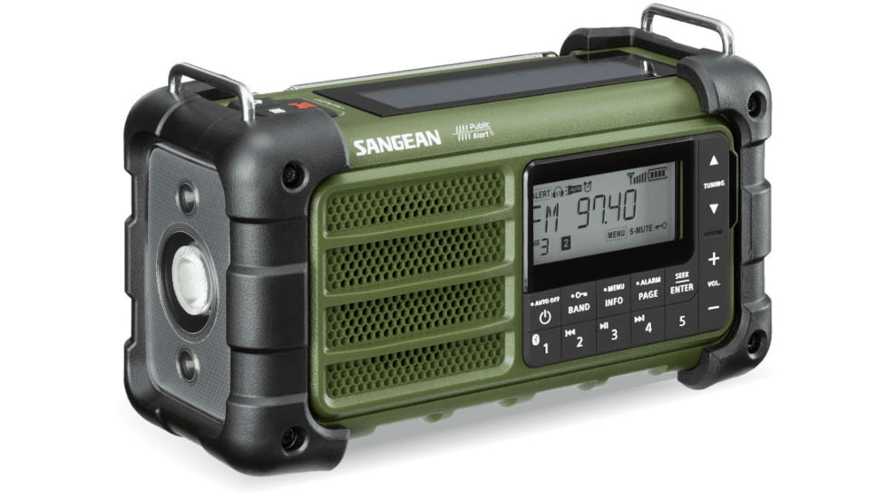 Sangean AM/FM-RDS/Bluetooth/AUX/Weather Alert Multi-Powered Digital Tuning Radio, Forest Green, MMR-99
