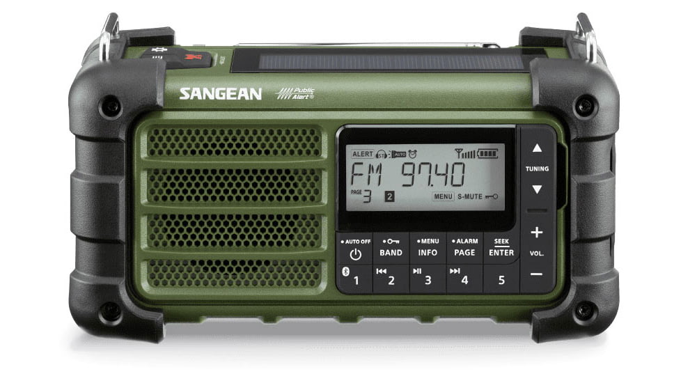 Sangean AM/FM-RDS/Bluetooth/AUX/Weather Alert Multi-Powered Digital Tuning Radio, Forest Green, MMR-99