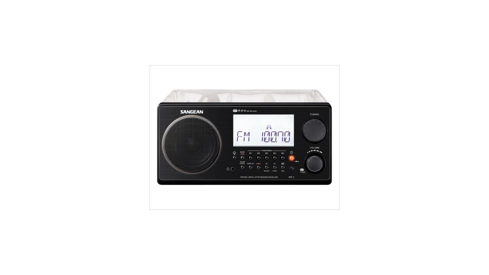 Sangean AM/FM RDS Digital Tuning Clock/Alarm w/Multi Function Remote, Clear, Large, WR-2CL