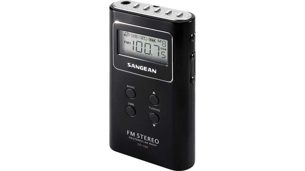 Sangean AM/FM Stereo Digital Tuning Pocket Radio, Black DT-180