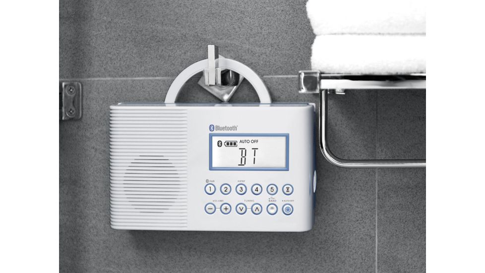 Sangean AM/FM w/ Bluetooth, Digital Tuning, Water Resistant to JIS7 Standard, Clock H-202