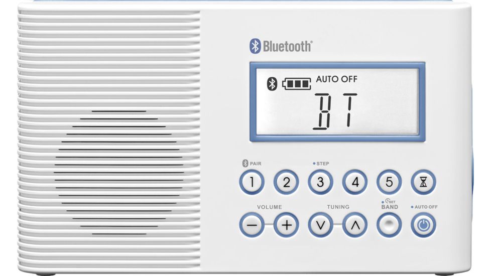 Sangean AM/FM w/ Bluetooth, Digital Tuning, Water Resistant to JIS7 Standard, Clock H-202