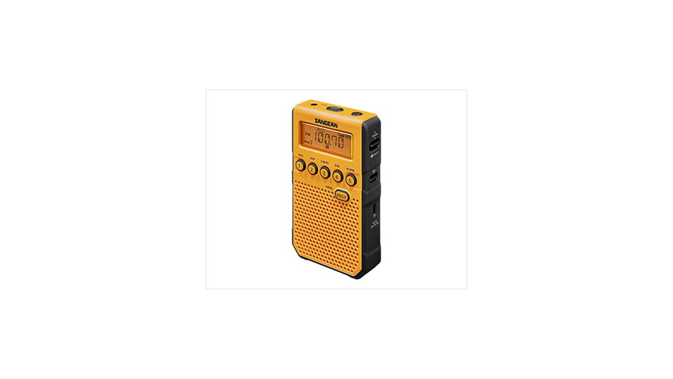 Sangean AM/FM Weather Alert-Rechargeable Pocket Radio, Yellow, Small, DT-800YL