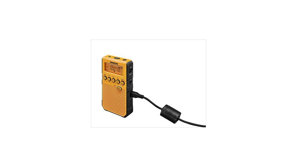 Sangean AM/FM Weather Alert-Rechargeable Pocket Radio, Yellow, Small, DT-800YL