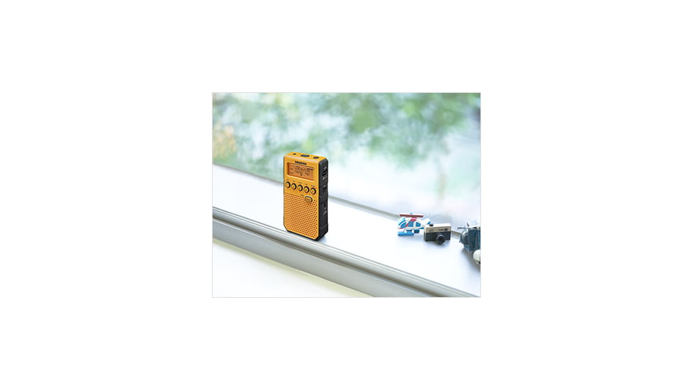 Sangean AM/FM Weather Alert-Rechargeable Pocket Radio, Yellow, Small, DT-800YL