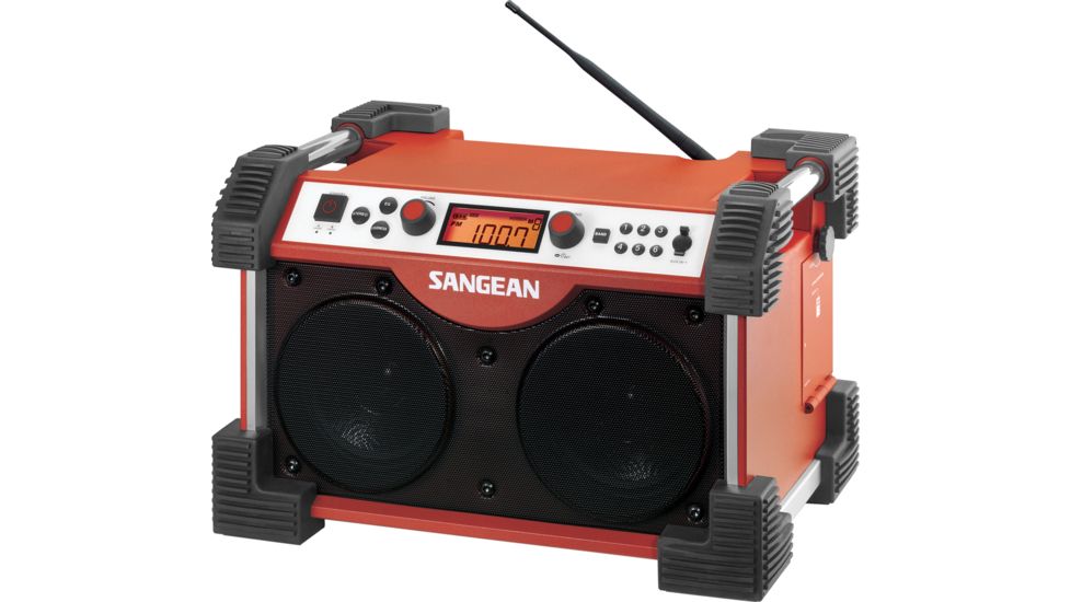 Sangean FATBOX Ultra Rugged, Digital PLL AM/FM Tuner, Rain-Resistant, AUX iPod/MP3, Red FB-100