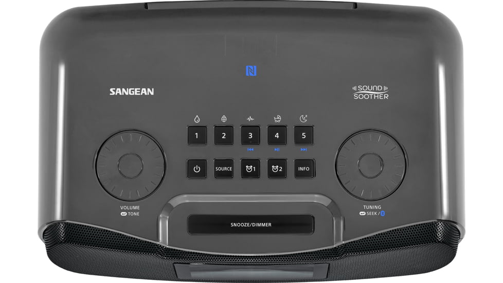 Sangean FM-RBDS / AM / Bluetooth / Aux-in Digital Tuning Clock Radio with Sound Soother, Gray, RCR-30