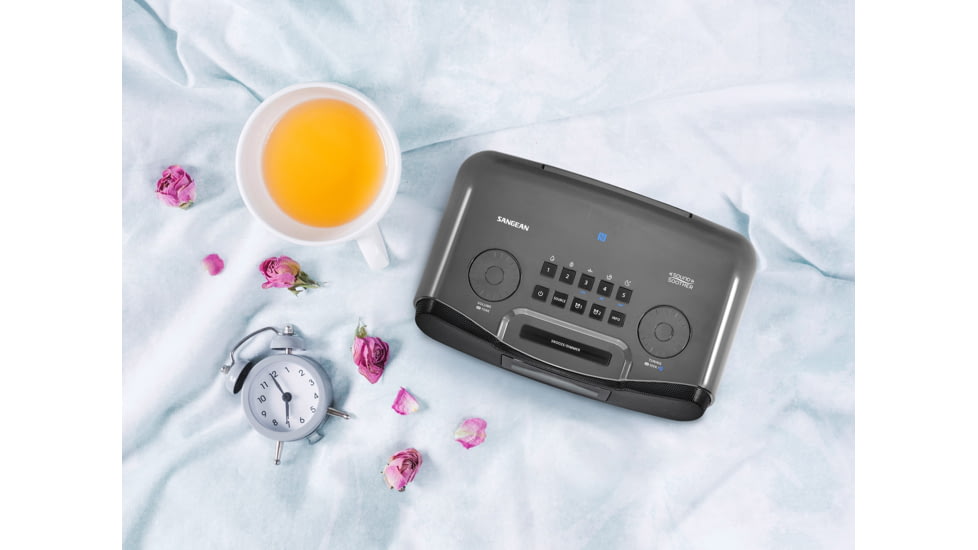 Sangean FM-RBDS / AM / Bluetooth / Aux-in Digital Tuning Clock Radio with Sound Soother, Gray, RCR-30