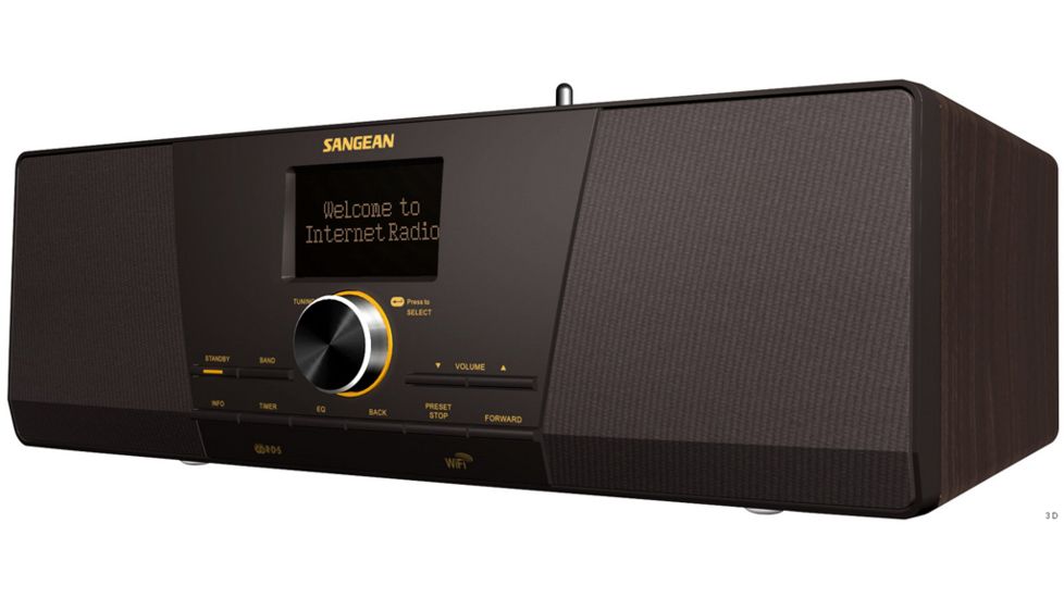 Sangean FM RDS/WiFi Internet Radio &amp; Streaming Media Player, Table Top, Walnut WFR-1
