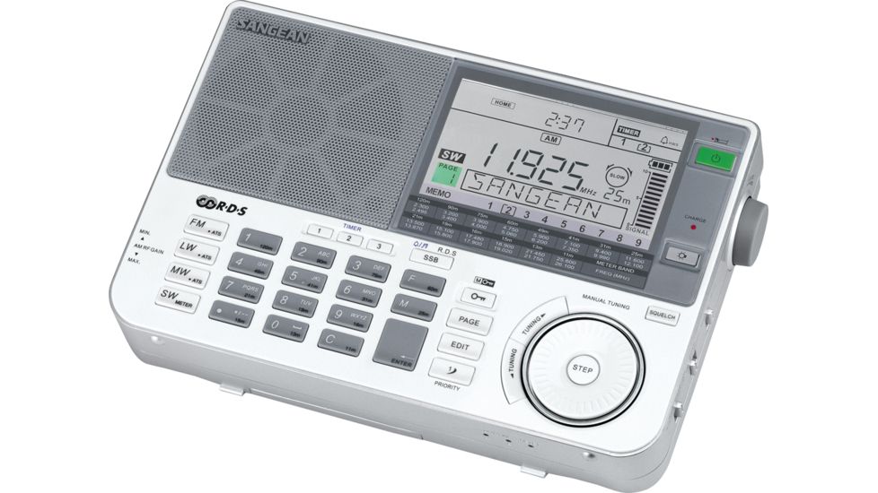 Sangean FM-Stereo PLL Synthesized Receiver Radio, Silver ATS-909X