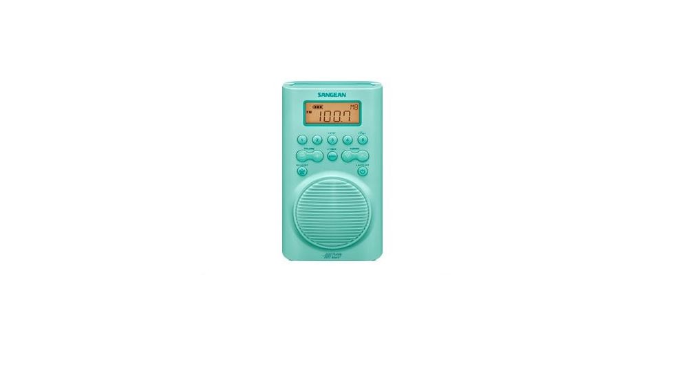 Sangean H-205TQ AM / FM Weather Alert Waterproof Shower Radio, Turquoise, Medium H-205TQ