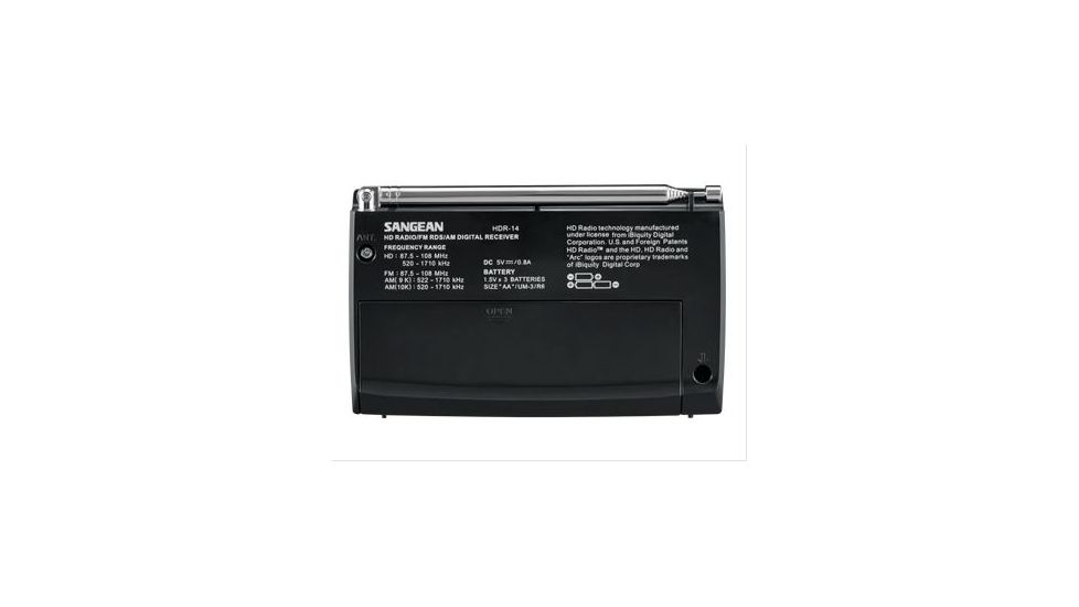 Sangean HDR-14 AM / FM-Stereo HD Portable Radio, Black, Medium HDR-14