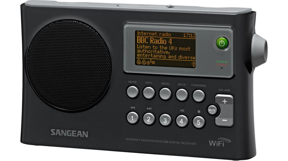 Sangean WiFi Internet/FM-RDS/Network Player/, Black/Portable, Black/ gray WFR-28
