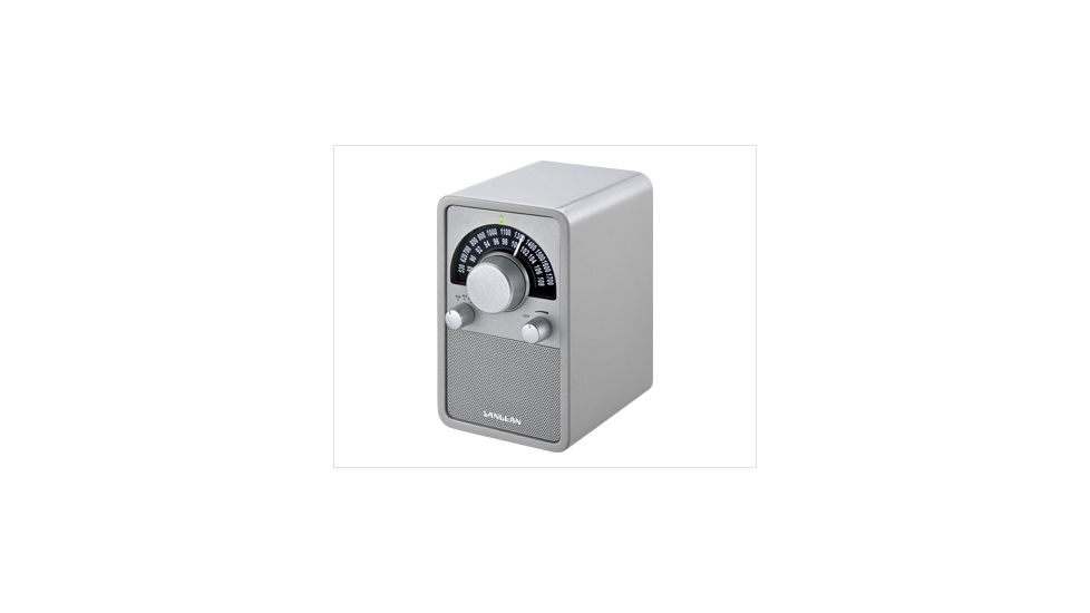 Sangean WR-15 Table Top Wooden Cabinet Receiver w/ Deep Bass Compensation Sound, Silver WR-15SR