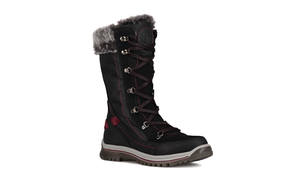 Santana Canada Micah High Shaft Winter Boot - Womens, Black/Burgundy, 11, MICAHBLACK / BURGUNDY11