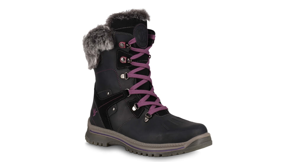 Santana Canada Milly Leather Winter Boot - Womens, Black Purple, 8, MILLYBLACK PURPLE8