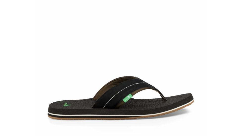 Sanuk Beer Cozy 2 Flip Flops - Mens, Black/Dark Olive, 12, 1100574-BDOL-12