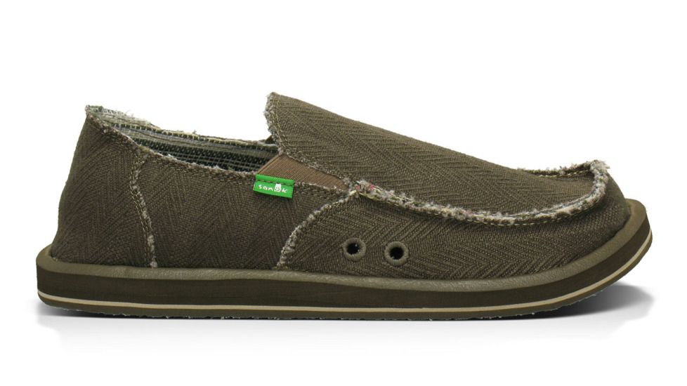 Sanuk Hemp Camp Shoe - Men's-Olive-Medium-9 US