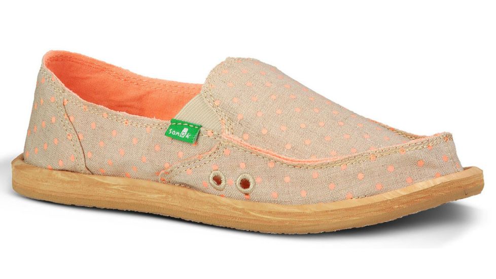 Sanuk Hot Dotty Casual Shoe - Women's-Natural/Peach Dots-Medium-5 US