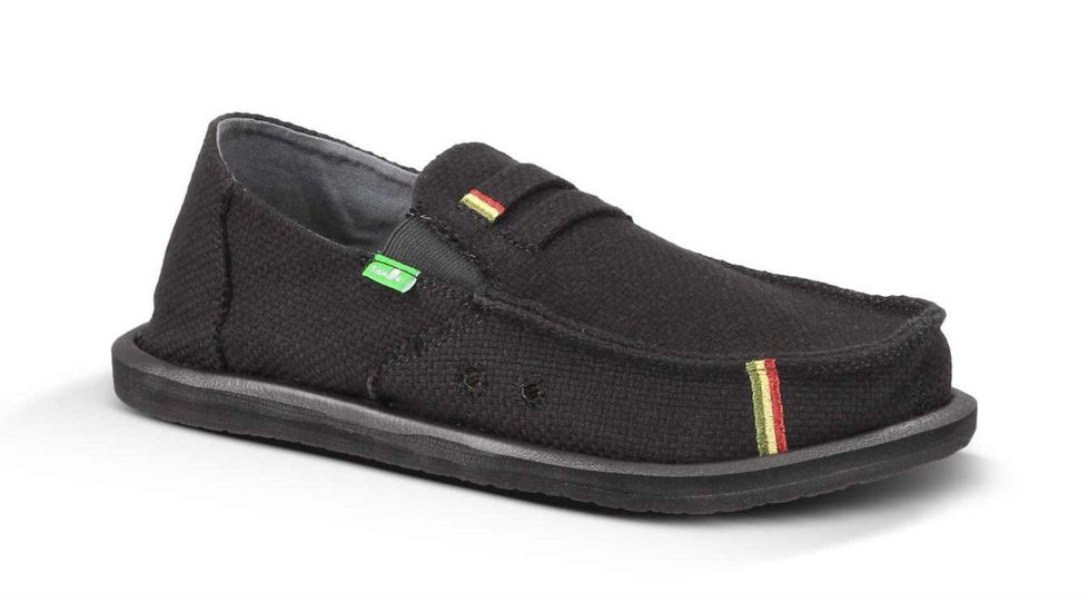 Sanuk Kingston Jute Camp Shoe - Men's-Black-Medium-12 US
