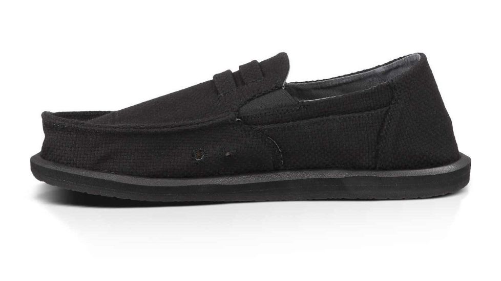 Sanuk Kingston Jute Camp Shoe - Men's-Black-Medium-8 US