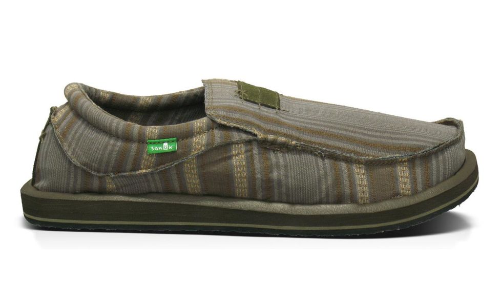 Sanuk Kyoto Shoe - Men's-9 US-Olive/Stripes