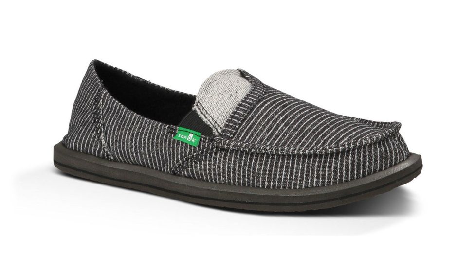 Sanuk Pick Pocket Stripes Camp Shoe - Women's-Black/White Stripes-Medium-7 US