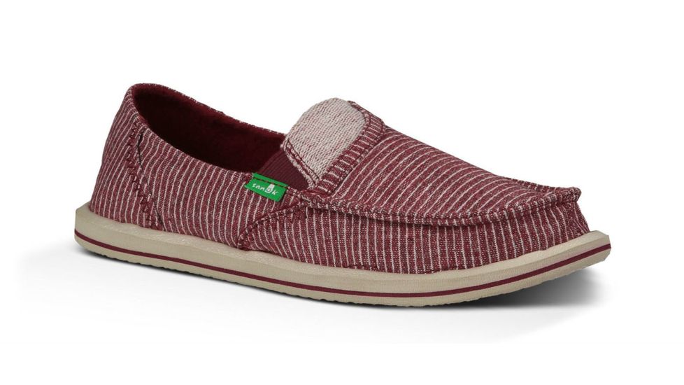Sanuk Pick Pocket Stripes Camp Shoe - Women's-Red/White Stripes-Medium-10 US