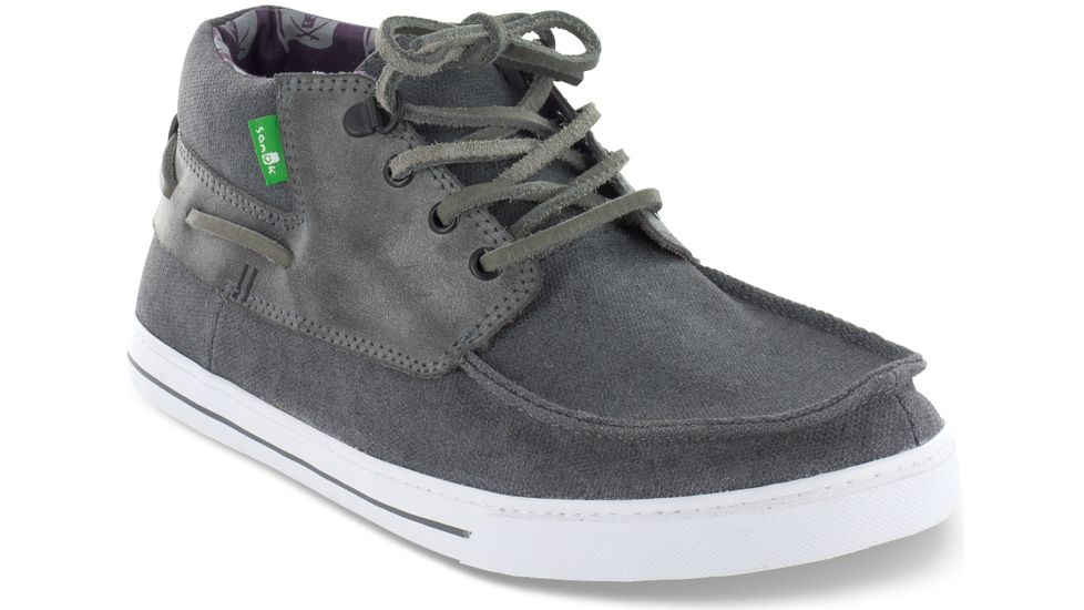 Sanuk Schooner Casual Shoe - Mens-Charcoal-Medium-10 US