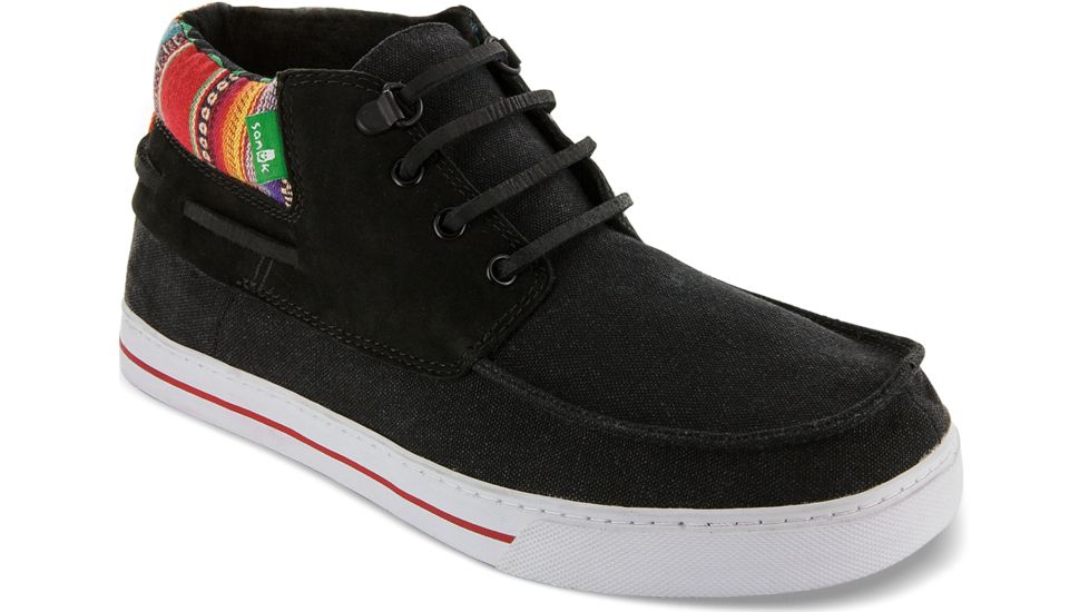 Sanuk Schooner Funk Casual Shoe - Mens-Black-Medium-10 US