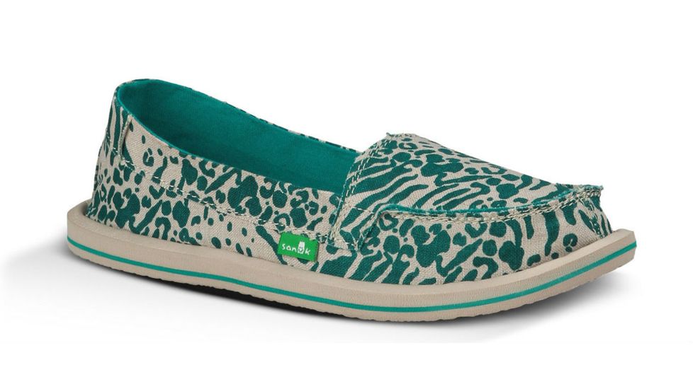 Sanuk Shorty Leppatyga Casual Shoe - Women's-Teal-Medium-10 US