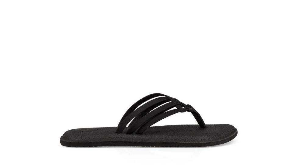 Sanuk Yoga Salty Flip Flops - Womens, Black, 7, 1103940-BLK-07