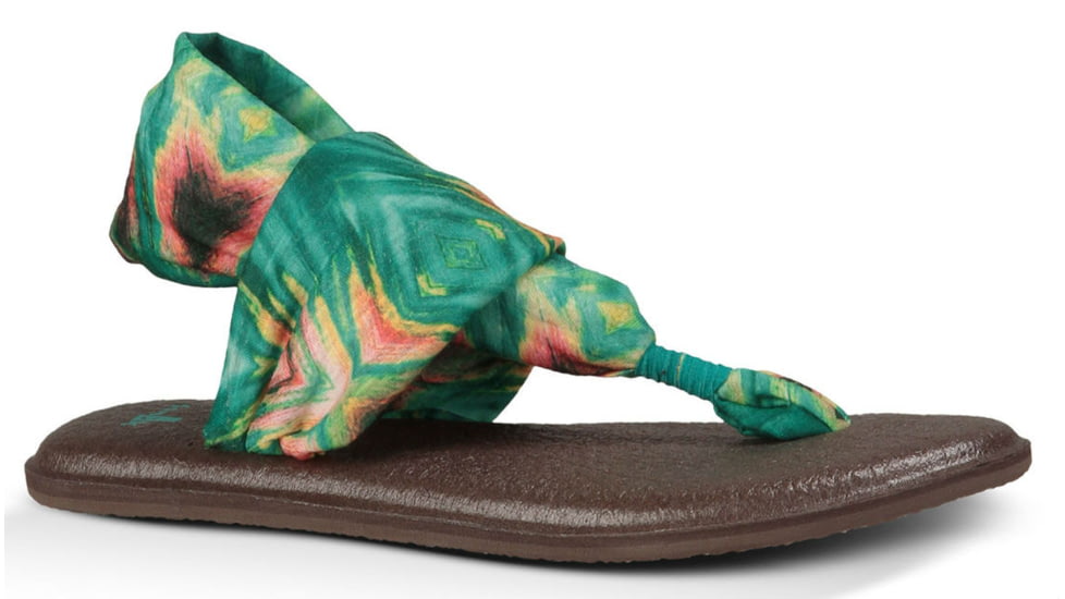 Sanuk Yoga Sling 2 Print Sandal - Womens-Teal/Multi-Medium-10 US