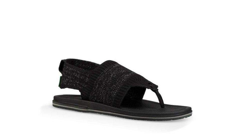 Sanuk Yoga Sling 3 Knit Sandals - Womens, Black, 6, 1100351-BLK-06
