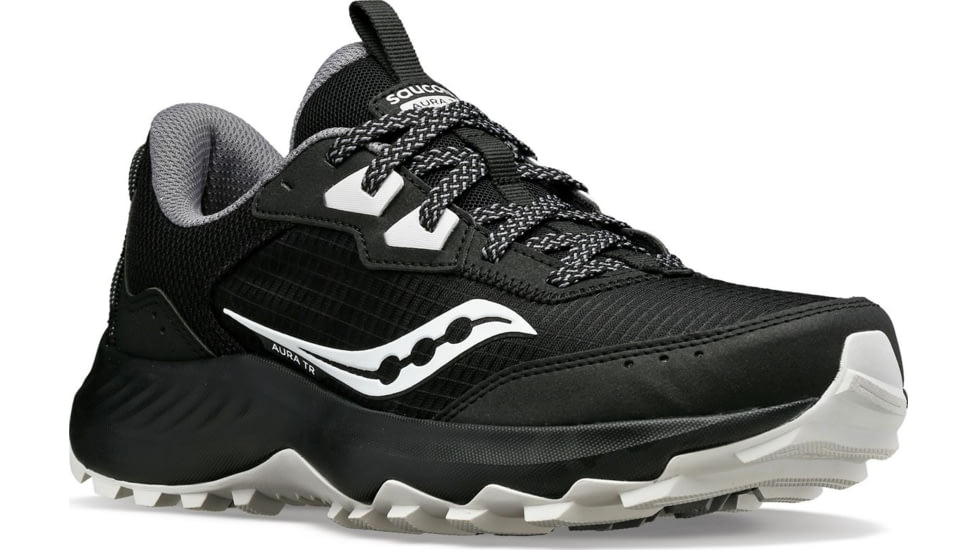 Saucony Aura TR Trail Shoes - Womens, Black/Fog, 6.5, Wide, S10862-05-001-M-6.5