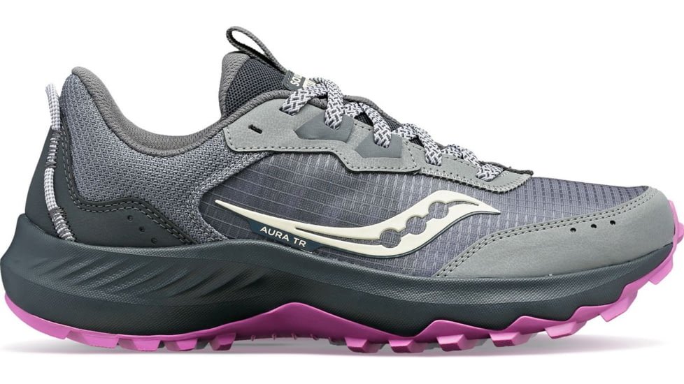 Saucony Aura TR Trail Shoes - Womens, Fossil/Grape, 6, Wide, S10862-12-020-M-6