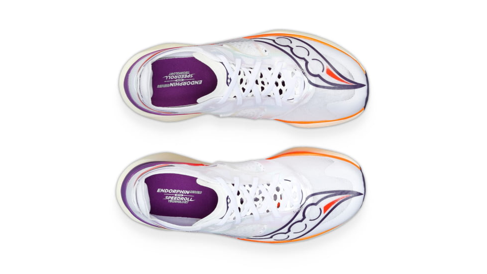 Saucony Endorphin Elite Shoes - Womens, White/Vizired, 9.5, Medium, S10768-126-100-M-9.5