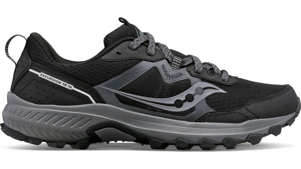 Saucony Excursion TR16 Trail Shoes - Mens, Black/Charcoal, 7.5, Wide, S20745-05-001-W-75
