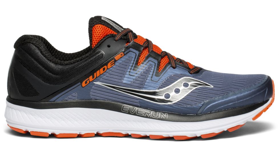 Saucony Guide Iso Road Running Shoes - Mens, Grey/Black/Orange, 11 US, S20415-5-11 US